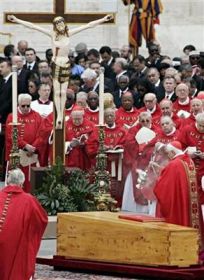 Cardinal Ratzinger celebrates the Pope's funeral